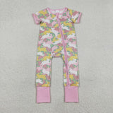 SR3715 Easter Rabbit Pink Baby Sleepers Footie Romper