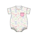 Preorder Samples SR3731 Coquette Bows Colorful Baby Girls Romper