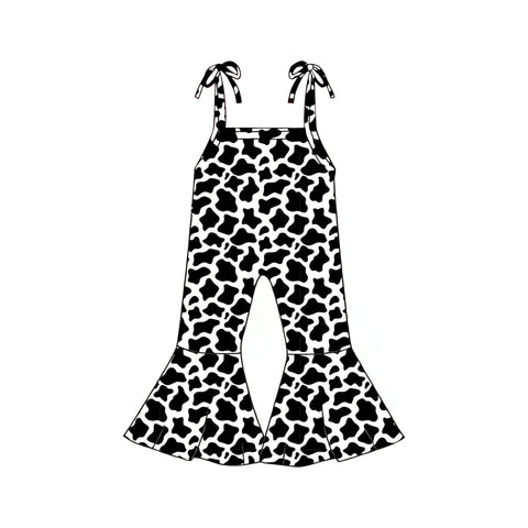 Preorder 01.08 MOQ 5 pcs SR3774 Cow Black Girl's Jumpsuit