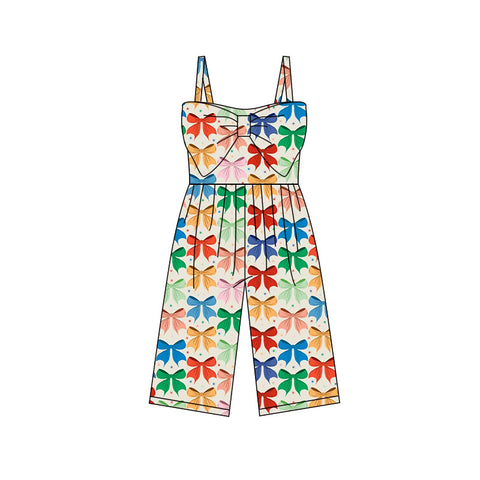 Preorder 01.11 MOQ 5 pcs SR3792 Colorful Bows Girl's Jumpsuit