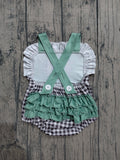 Preorder Samples SR3866 Farm Animals Green Baby Girls Romper