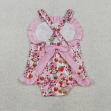 SR3885 Strawberry Girl Pink Baby Girls Romper