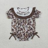 SR3888 Embroidery MAMA'S Bestie Camo Brown Baby Girls Romper