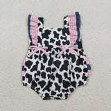 SR3898 Western Cow Baby Girls Romper