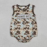 SR3907 Embroidery MAMA'S BOY Camo Baby Boys Romper