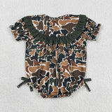 SR3916 Embroidery Daddy's Girl Camo Baby Girls Bubble Romper