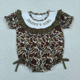 SR3919 Embroidery Daddy's Girl Camo Baby Girls Bubble Romper