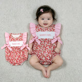 SR3939 Embroidery MAMA's Girl Flower Pink Baby Girls Romper