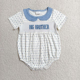SR3980 Smocked Big Brother Baby Boys Romper