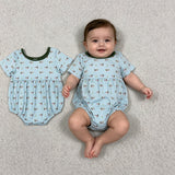 SR3999 Mallard Ducks Green Baby Boys Romper