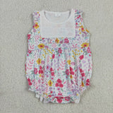 SR4021 Flower Floral Ruffles Baby Girls Romper