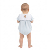 SR4075 Embroidery Farm Truck Barn Red Baby Boys Romper