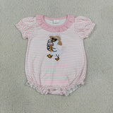 SR4101 Embroidery Goose Baby Girls Romper