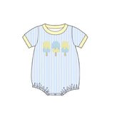 Preorder Samples SR4107 Embroidery Summer Popsicle Stripe Baby Boys Romper