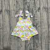 Preorder Samples SR4135 Watermelon Lemon Baby Girls Romper Dress