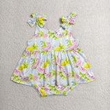 SR4135 Watermelon Lemon Baby Girls Romper Dress