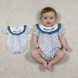 SR4141 Smocked DADDY'S GIRL Flower Baby Girls Romper