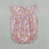 SR4142 Smocked I LOVE DAD Flower Floral Baby Girls Romper