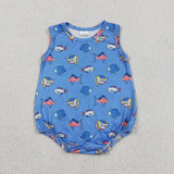 SR4151 Ocean Fish Blue Color Baby Boys Romper
