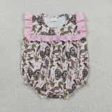 SR4160 Mallard Ducks Call Me Camo Bows Pink Baby Girls Romper