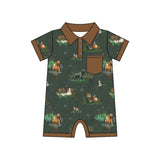 Preorder Samples SR4162 Dog Mallard Ducks Baby Boys Romper