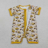 SR4183 Excavator Truck Baby Sleepers Romper