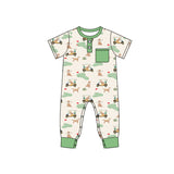 Preorder MOQ 5 pcs Each Style Golf Cart Mallard Ducks Baby Boys Romper