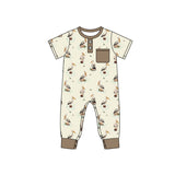 Preorder MOQ 5 pcs Each Style Golf Cart Mallard Ducks Baby Boys Romper