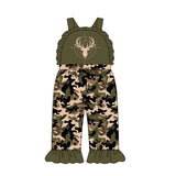 Preorder MOQ 5 Pcs Each Style Hunting Camo Elk Forest Girls Jumpsuit