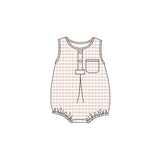 Preorder MOQ 5 pcs Each Style Stripe Buttons Baby Boys Romper