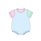 Preorder MOQ 5 pcs Each Style Solid Color Colorful Cotton Baby Bubble Romper