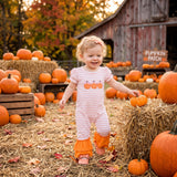 Embroidery Fall Pumpkin Kids Matching Clothes