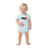 SR4286 Embroidery Fall Pumpkin Pumpkin Car Baby Boys Romper