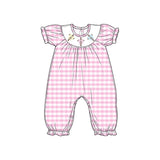 Preorder MOQ 5 pcs Each Style Easter Smocked Bows Cross Plaid Kids Matching Clothes