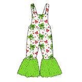 Preorder MOQ 5 pcs Each Style Christmas Plush Girl's Jumpsuit Kids Matching Clothes