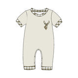 Preorder MOQ 5 pcs Each Style Hunting Deer Plaid Kids Matching Clothes