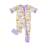 Preorder MOQ 5 pcs Each Style Mardi Gras Ruffles Pajamas Kids Matching Clothes