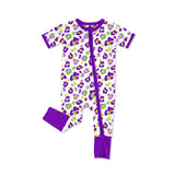 Preorder MOQ 5 pcs Each Style Mardi Gras Leopard Purple Kids Matching Clothes
