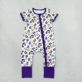 Each Style Mardi Gras Leopard Purple Kids Matching Clothes
