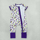 Each Style Mardi Gras Leopard Purple Kids Matching Clothes