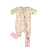 Preorder MOQ 5 pcs Each Style Happy Easter Bunny Flower Pink Kids Matching Clothes