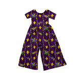 Preorder MOQ 5 pcs Each Style Mardi Gras Mask Girl's Jumpsuit Kids Matching Clothes