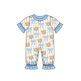 Preorder MOQ 5 pcs Each Style Flower Bows Plaid Kids Matching Clothes