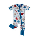 Preorder MOQ 5 pcs Each Style GO TEAM Baseball Print Stripe Blue Kids Matching Clothes