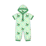 Preorder MOQ 5 pcs Each Style Easter Bunny Ears Dinosaur Hoodie Green Kids Matching Clothes