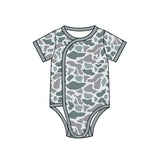 Preorder MOQ 5 pcs Each Style Hunting Camo Baby Side Snap Romper Kids Matching Clothes