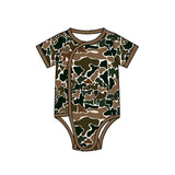 Preorder MOQ 5 pcs Each Style Hunting Camo Baby Side Snap Romper Kids Matching Clothes