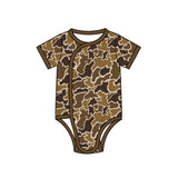 Preorder MOQ 5 pcs Each Style Hunting Camo Baby Side Snap Romper Kids Matching Clothes