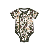 Preorder MOQ 5 pcs Each Style Hunting Camo Baby Side Snap Romper Kids Matching Clothes