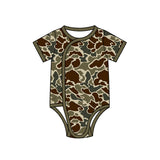 Preorder MOQ 5 pcs Each Style Hunting Camo Baby Side Snap Romper Kids Matching Clothes